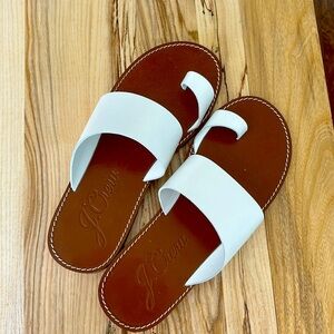 J crew white leather sandal size 10